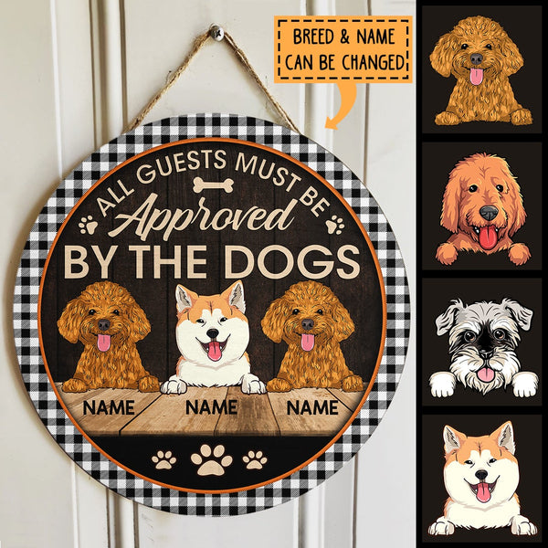 Pawzity Custom Wooden Signs, Gifts For Dog Lovers, All Visitor Must Be Approved By The Dog Warning Sign , Dog Mom Gifts