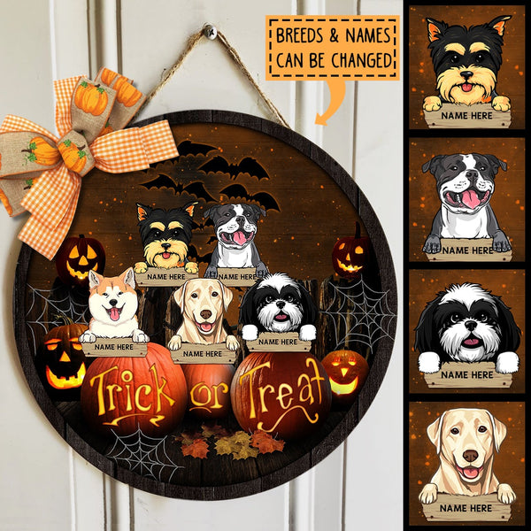 Halloween Trick Or Treat Signs, Halloween Decorations For Dog Lovers, Welcome Sign For Front Door , Dog Mom Gifts
