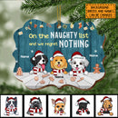 We Regret Nothing Biscuits & Blue Wooden Ornate Shaped Wooden Ornament - Personalized Dog Lovers Decorative Christmas Ornament