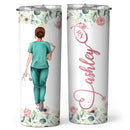 Floral Nurse Week 2022 Tumbler - Personalized Custom Skinny Tumbler - Gift For Nurse