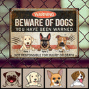 Pawzity Warning Beware Of Dogs Metal Yard Sign, Gifts For Dog Lovers, You Have Been Warned Funny Warning Signs