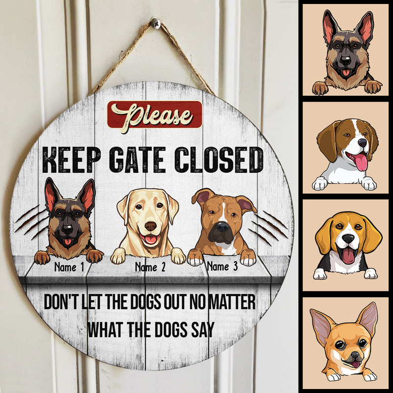 Pawzity Warning Custom Wooden Sign, Gifts For Dog Lovers, Please Keep Gate Closet Don't Let The Dog Out