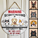 Pawzity Warning Custom Wooden Sign, Gifts For Pet Lovers, Security Provided By Security Inc. We Take A Bite