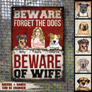 Warning Metal Yard Sign, Gifts For Dog Lovers, Beware Forget The Dogs Beware Of Girl