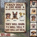 Pawzity Warning Metal Yard Sign, Gifts For Dog Lovers, Do Not Knock Or Ring The Bell They Will Bark I Will Yell