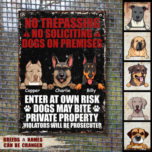 Pawzity Warning Metal Yard Sign, Gifts For Dog Lovers, No Trespassing No Soliciting Dogs On Premises