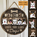 Pawzity Welcome Sign For Front Door, Custom Wooden Signs, Hope You Like Dogs , Dog Mom Gifts