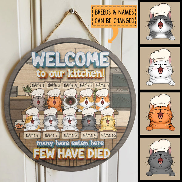 Pawzity Wooden Signs For Kitchen, Gifts For Cat Lovers,  Welcome To My Kitchen , Cat Mom Gifts