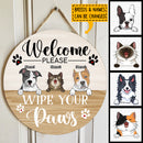 Pawzity Welcome Door Signs, Gifts For Pet Lovers, Please Wipe Your Paws Funny Signs