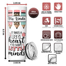 It Takes A Big Heart To Shape Little Minds - Personalized Custom Skinny Tumbler - Gift for Teacher