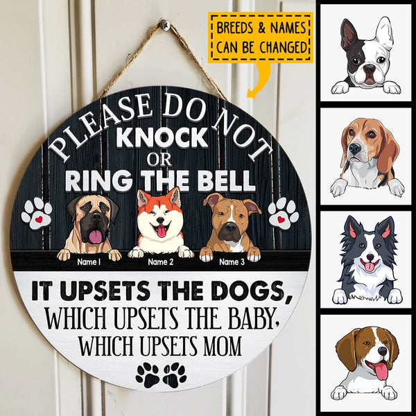 Pawzity Do Not Knock Sign, Funny Signs, Dog Mom Gifts, It Upsets The Baby Which Upsets Mom , Dog Mom Gifts