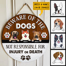 Pawzity Beware Of Dog Welcome Front Door Sign, Gifts For Dog Lovers, Not Responsible For Injury Or Death , Dog Mom Gifts