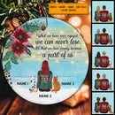 All That We Love Becomes A Part Of Us Circle Ceramic Ornament - Personalized Cat Lovers Decorative Christmas Ornament