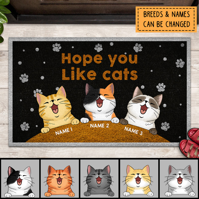 Pawzity Personalized Doormat, Gifts For Cat Lovers, Hope You Like Cats, Cat Universe Outdoor Door Mat