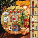 You Are The Holly To My Jolly Cozy Home Circle Ceramic Ornament - Personalized Cat Lovers Decorative Christmas Ornament