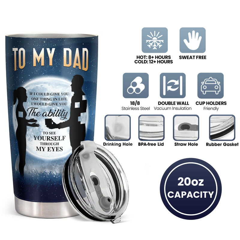 To My Dad - Navy 20 Oz Tumbler - Birthday Gift for Dad, Christmas Gift for Dad - Gift For Father