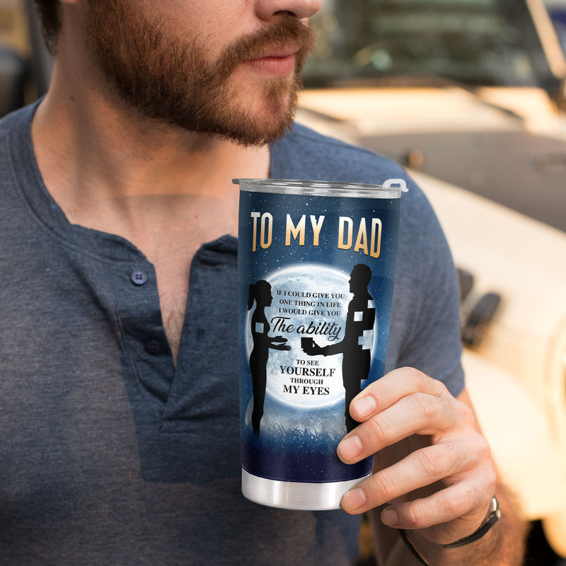 To My Dad - Navy 20 Oz Tumbler - Birthday Gift for Dad, Christmas Gift for Dad - Gift For Father