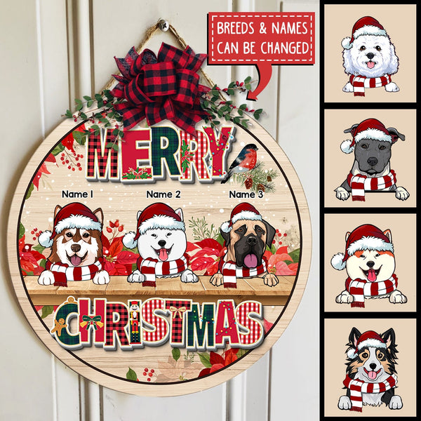 Christmas Dog Welcome Door Sign, Gift For Dog Lovers, Merry Christmas Colorful Letters Home Sweet Home Signs , Dog Mom Gifts