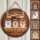 Pawzity Welcome Door Signs, Gifts For Cat Lovers, Hope You Like Cats , Cat Mom Gifts