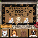 ﻿Pawzity Front Door Mat, Gifts For Pet Lovers, It's Basically A Zoo In Here Personalized Doormat