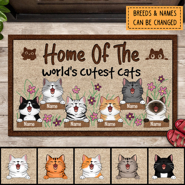 Pawzity Front Door Mat, Gifts For Cat Lovers, Home Of The World's Cutest Cats Custom Doormat