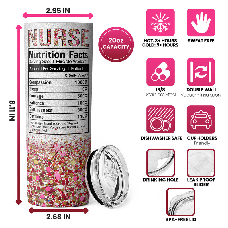 Customizable 20 oz Tumbler - Sprinkled With Pink