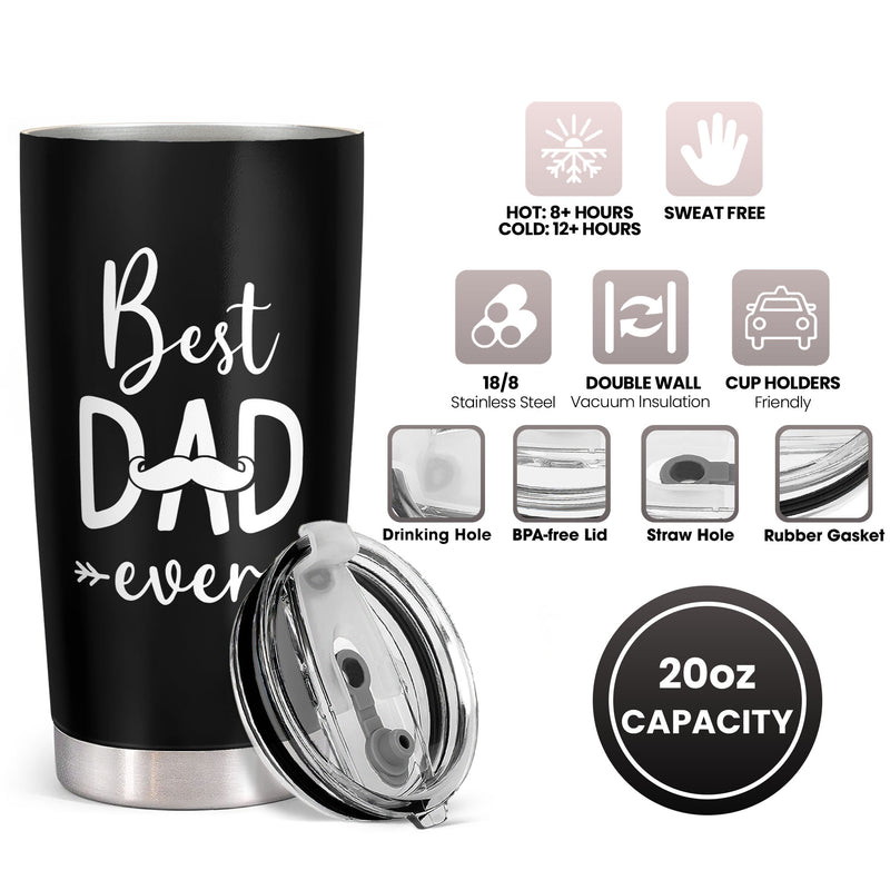 Best Dad Ever - Dear Dad Of All The Balls In The World - Black Custom Tumbler - Gift For Dad, Father