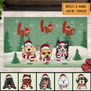 Christmas Personalized Doormat, Gifts For Dog Lovers, Ho Ho Ho Christmas Trees Front Door Mat
