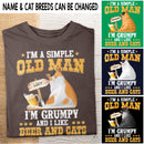I'm Grumpy And I Like Beer And Cats - Cat Wear Beret Hat - Personalized Cat T-shirt