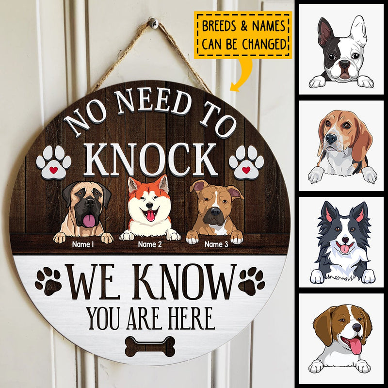 Pawzity No Need To Knock We Know You Are Here Welcome Door Sign, Gifts For Dog Lovers, , Dog Mom Gifts