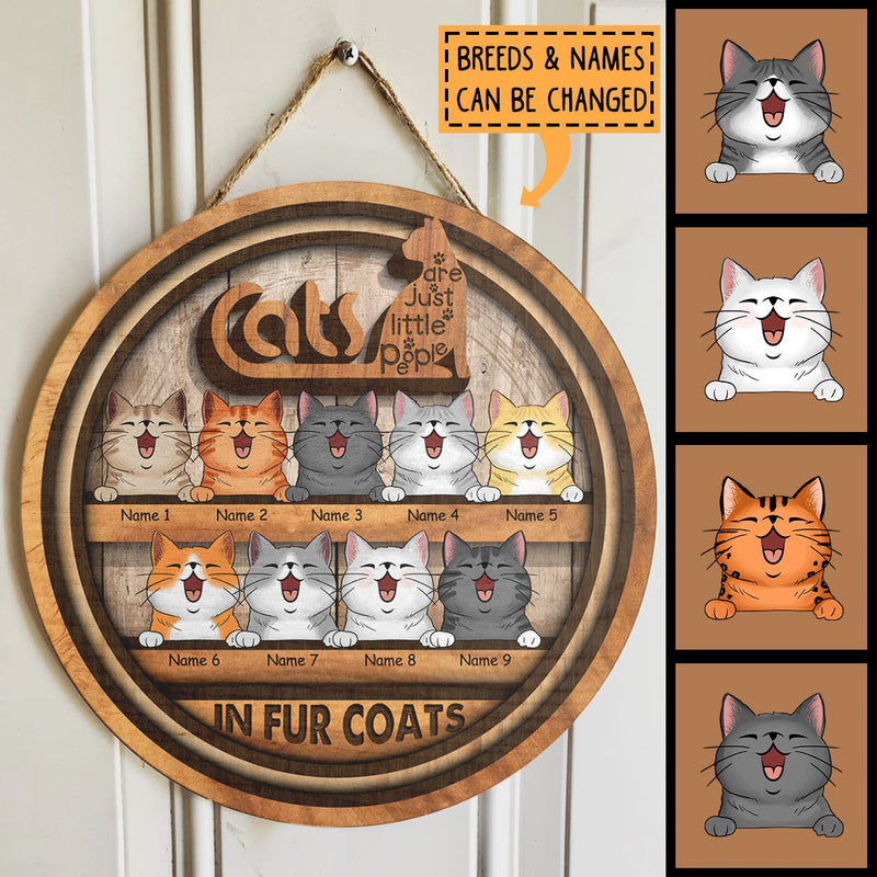 Pawzity Custom Wooden Signs, Gifts For Cat Lovers, Cats Are Just Little People In Fur Coats , Cat Mom Gifts