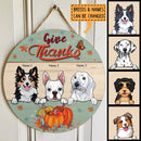 Thanksgiving Welcome Door Signs, Autumn Gifts For Dog Lovers, Pastel Custom Wooden Signs , Dog Mom Gifts