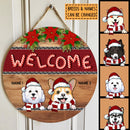 Christmas Door Decorations, Gifts For Dog Lovers, Xmas Candy Cane Letters Welcome Door Signs , Dog Mom Gifts