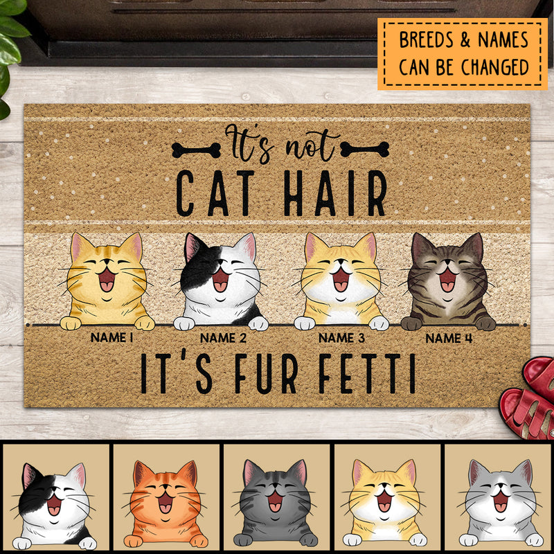 Pawzity Personalized Doormat, Gifts For Cat Lovers,  It's Not Cat Hair It's Fur Fetti Front Door Mat