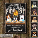 Pawzity Metal Camping Signs, Gifts For Dog Lovers, Welcome To Our Firepit Where Marshmallows And Friends Get Toasted