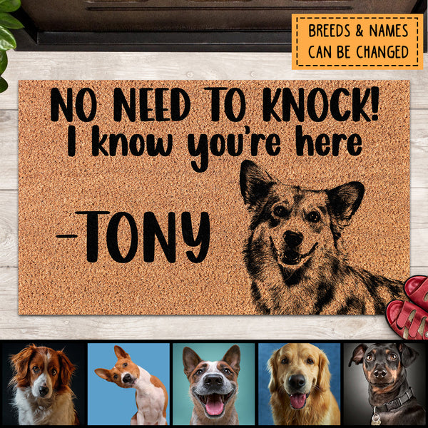 Pawzity No Need To Knock Custom Doormat, Gifts For Dog Lovers, Personalized Housewarming Gifts