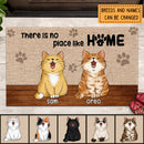 Pawzity Personalized Doormat, Gifts For Cat Lovers, There Is No Place Like Home Front Door Mat