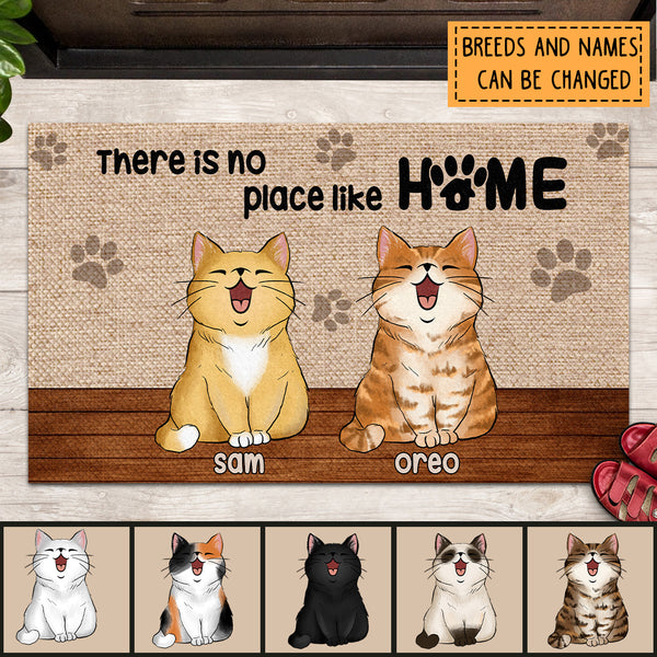 Pawzity Personalized Doormat, Gifts For Cat Lovers, There Is No Place Like Home Front Door Mat