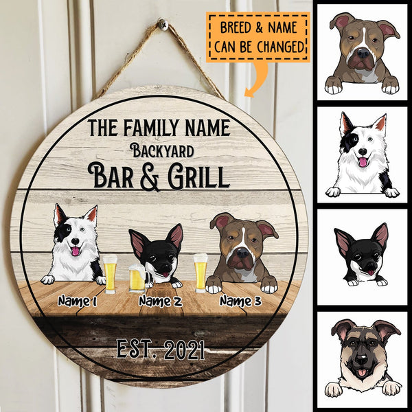 Pawzity BBQ Signs, Backyard Signs, Gift For Dog Lovers, Backyard Bar & Grill , Dog Mom Gifts