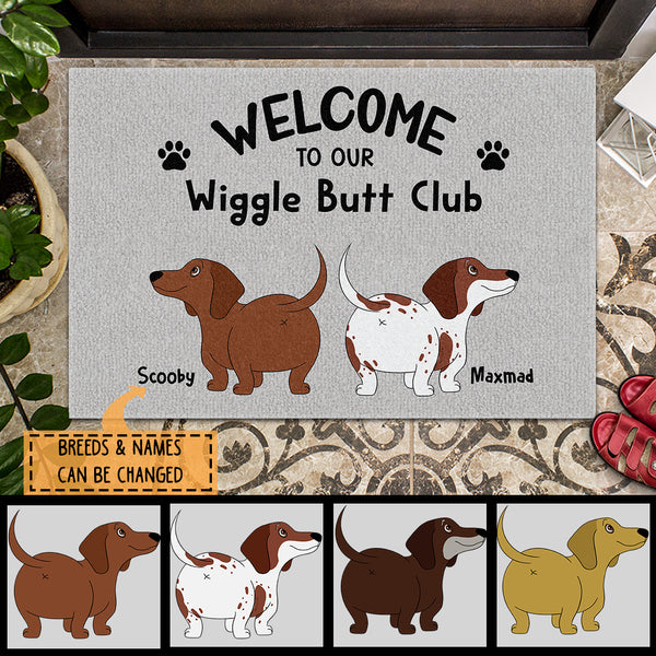 Pawzity Custom Doormat, Gifts For Dog Lovers, Welcome To Our Wiggle Butt Club Dog Welcome Mat