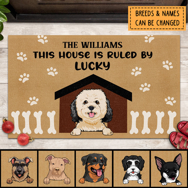 Pawzity Custom Doormat, Gifts For Dog Lovers, This House Is Ruled By The Dogs The Dog's House Front Door Mat