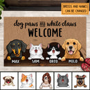 Pawzity Custom Doormat, Gifts For Pet Lovers, Dog Paws And White Claws Welcome Outdoor Door Mat