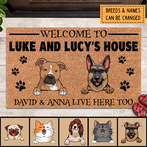 Pawzity Custom Doormat, Gifts For Dog Lovers, Welcome To The Dogs' House The Humans Live Here Too Front Door Mat
