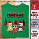 Meowy Christmas, Leopard & Plaid Christmas Trees, Personalized Cat Breeds T-shirt, T-shirt For Cat Lovers