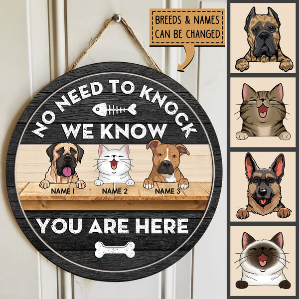 Pawzity No Need To Knock I Know You Are Here Custom Wood Signs, Gifts For Pet Lovers, Personalized Housewarming Gifts