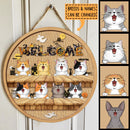 Halloween Welcome Door Signs, Halloween Decoration For Cat Lovers, Halloween Print Letters Custom Wooden Signs , Cat Mom Gifts