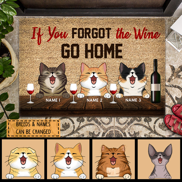 Pawzity Front Door Mat, Gifts For Cat Lovers, If You Forgot The Wine Go Home Custom Doormat
