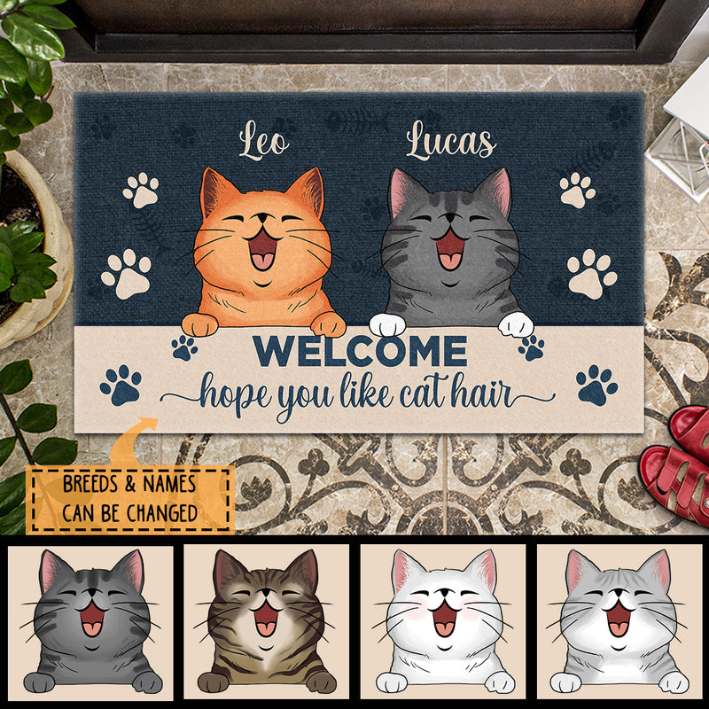 Pawzity Welcome Mat, Gifts For Cat Lovers, Hope You Like Cat Hair Outdoor Door Mat