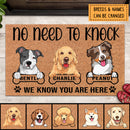Pawzity No Need To Knock Custom Doormat, Gifts For Dog Lovers, We Know You Are Here Dog & Bone Front Door Mat