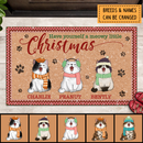 Christmas Personalized Doormat, Gifts For Cat Lovers, Have Yourself A Meowy Little Christmas Front Door Mat